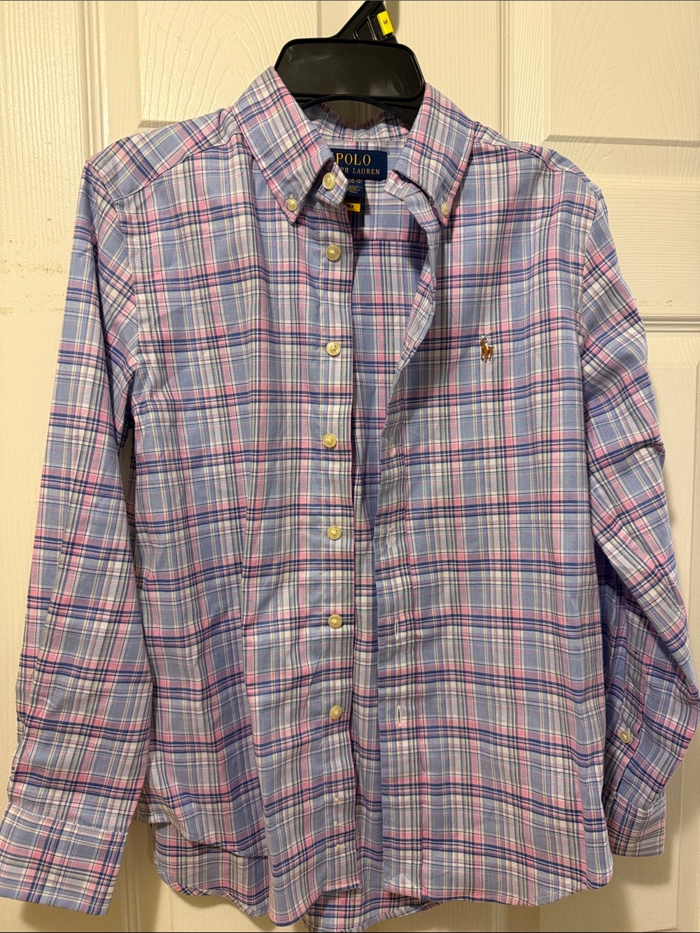 brand new rl polo button down classic print 10/12